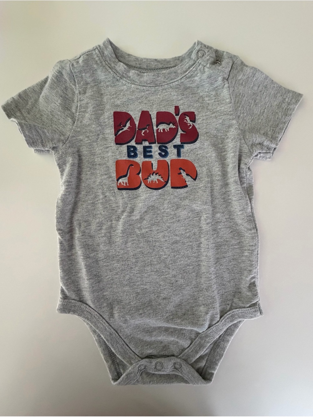 Garanimals Grey Dino Graphic Onesie / Bodysuit (12M)